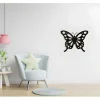 Store Metalen Decoratie Vlinder 7, Zwart, 48X1,5X37 Cm, Decoratieve Wandplaat