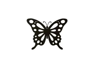 Store Metalen Decoratie Vlinder 7, Zwart, 48X1,5X37 Cm, Decoratieve Wandplaat