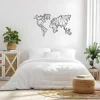 Sale Metalen Decoratie Wereldkaart 4, Zwart, 120X1,5X72 Cm, Decoratieve Wandplaat