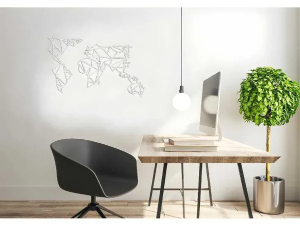 Shop Metalen Decoratie Wereldkaart 19, Wit, 100X1,5X58 Cm, Decoratieve Wandplaat