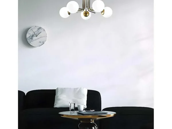 Best Sale Metalen Plafondlamp Met 5 Lampen Daisy - D80 X H34 Cm - Wit En Goud Plafondlamp