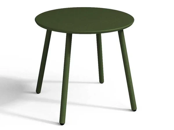 Best Metalen Tuinmeubelset - 2 Lage Stapelstoelen En Een Bijzettafel - Kaki - Mirmande Loungeset