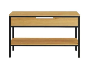 Discount Meubel Onder Wastafel Van Licht Teakhout En Metaal - 120 Cm - Tukad Wastafelmeubel