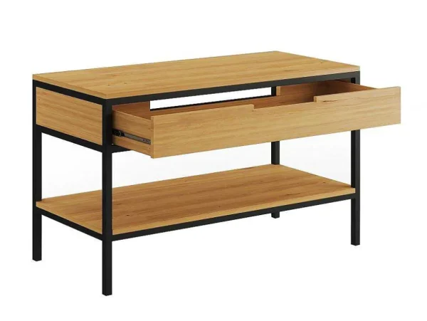 Discount Meubel Onder Wastafel Van Licht Teakhout En Metaal - 120 Cm - Tukad Wastafelmeubel