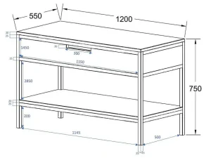 Discount Meubel Onder Wastafel Van Licht Teakhout En Metaal - 120 Cm - Tukad Wastafelmeubel