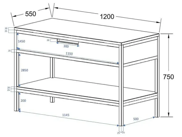 Discount Meubel Onder Wastafel Van Licht Teakhout En Metaal - 120 Cm - Tukad Wastafelmeubel