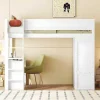 Shop Mezzaninebed 90X200Cm - Multifunctioneel Kinderbed - Voorzien Van Kledingkast En Bureau - In Massief Grenen - Wit Kinderbed Hoogslaper