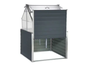 Best Sale Mini-Tuinkas Van Polycarbonaat En Structuur Van Aluminium - L120 X B120 X H169 Cm - Antraciet - Genista Tuinkas