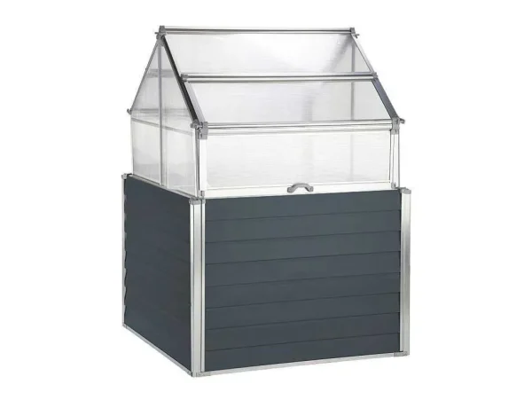 Best Sale Mini-Tuinkas Van Polycarbonaat En Structuur Van Aluminium - L120 X B120 X H169 Cm - Antraciet - Genista Tuinkas