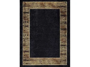 Flash Sale Miro 51223.806 Tapijt Wasbaar Kader, Grieks Antislip - Zwart / Goud 200X290 Cm Groot Tapijt