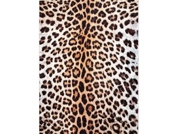 Sale Miro 51568.804 Tapijt Wasbaar Luipaardpatroon Antislip - Creme / Bruin 120X170 Cm Klein Tapijt
