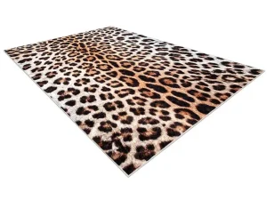 Sale Miro 51568.804 Tapijt Wasbaar Luipaardpatroon Antislip - Creme / Bruin 120X170 Cm Klein Tapijt