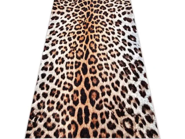Sale Miro 51568.804 Tapijt Wasbaar Luipaardpatroon Antislip - Creme / Bruin 120X170 Cm Klein Tapijt