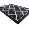 New Miro 51639.806 Tapijt Wasbaar Trellis Geruite Antislip - Zwart 200X290 Cm Groot Tapijt