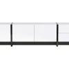 Flash Sale Modern Tv-Meubel 190Cm Met 3 Deuren En 2 Lades - Glanzend Wit & Zwart Tv-Meubel