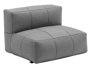 Outlet Moduleerbare Tuinzithoek 5 Plaatsen Van Stof: 3 Fauteuils, 1 Hoek, 1 Poef En 1 Salontafel - Antraciet - Livai Van Loungeset