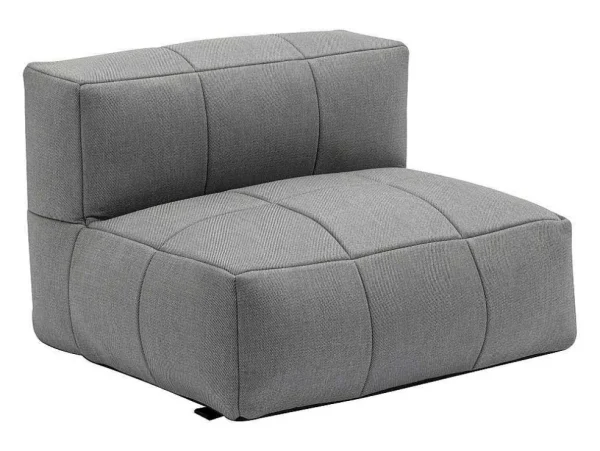 Outlet Moduleerbare Tuinzithoek 5 Plaatsen Van Stof: 3 Fauteuils, 1 Hoek, 1 Poef En 1 Salontafel - Antraciet - Livai Van Loungeset