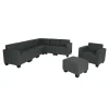Outlet Moncalieri Bankstel (2-Delig), Donkergrijs Bankstel 3+2