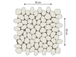 Discount Mozaiektegels Vloer En Muur Ola Van Natuurlijke Kiezel - Creme - Pak Van 1M Mozaiek