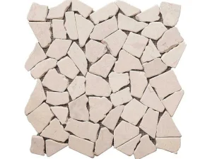 Shop Mozaiektegels Vloer En Muur Poesy Van Natuurlijk Marmer - Creme - Pak Van 1M Mozaiek