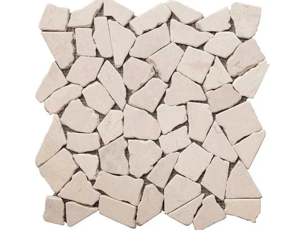 Shop Mozaiektegels Vloer En Muur Poesy Van Natuurlijk Marmer - Creme - Pak Van 1M Mozaiek