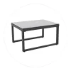 Sale Multifunctioneel Ijzeren Tuinmeubel - Loungebank Met Verstelbare Luifel - 5 Zitplaatsen En 1 Salontafel - Grijs Loungeset