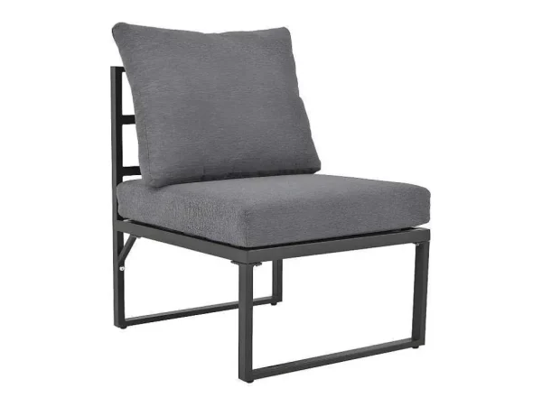 Sale Multifunctioneel Ijzeren Tuinmeubel - Loungebank Met Verstelbare Luifel - 5 Zitplaatsen En 1 Salontafel - Grijs Loungeset