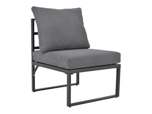Sale Multifunctioneel Ijzeren Tuinmeubel - Loungebank Met Verstelbare Luifel - 5 Zitplaatsen En 1 Salontafel - Grijs Loungeset
