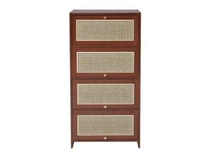 Best Sale Multifunctioneel Rotan Opbergmeubel - 1 Lade En 3 Vakken - Bruin Schoenenkast
