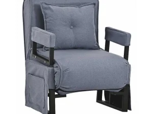 Cheap Multifunctionele Ligstoel Met Kussen - Om Te Bouwen Tot Fauteuil - Linnen Stof - Grijs Uitklapbare Fauteuil