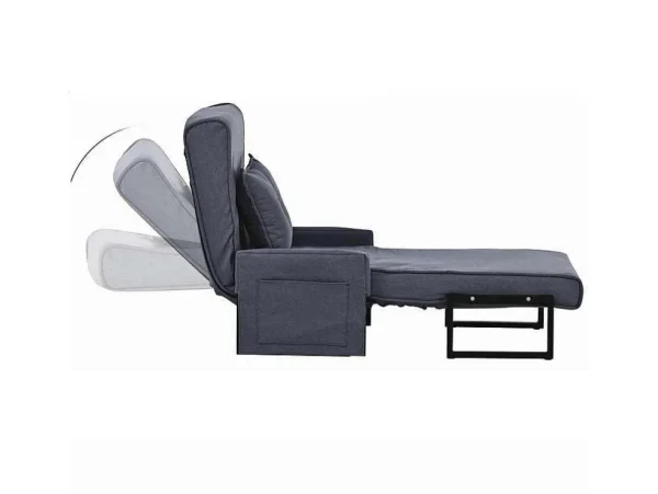 Cheap Multifunctionele Ligstoel Met Kussen - Om Te Bouwen Tot Fauteuil - Linnen Stof - Grijs Uitklapbare Fauteuil