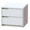 Outlet Nachtkastje Lucille Ii - 2 Lades - Mdf - Wit Nachtkastje