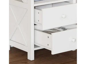 Shop Nachtkastje Met 2 Laden En 1 Compartiment In Spaanplaat - Wit Nachtkastje