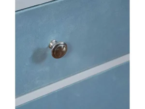 Hot Nachtkastje Met 2 Laden En 1 Nis - Wit En Hemelsblauw Nachtkastje