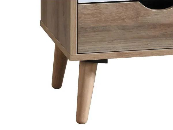 Discount Nachtkastje Met 3 Lades - Kleur: Naturel, Wit En Marineblauw - Lurvia Kindermeubel