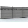 Outlet Omheining H181 Cm - Set Van 7 Latten In Composiet Met Decoratie + 1 Lichtgrijze Paal - Enola Afscherming En Omheining