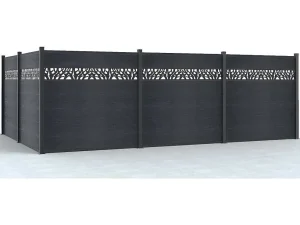 Shop Omheining H181 Cm - Set Van 7 Latten In Composiet Met Motief + 2 Antraciet Palen - Enola Afscherming En Omheining