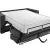 Outlet Omkeerbare Driezits-Express-Slaapbank Van Antracietkleurig Ribfluweel - Bed 140 Cm - Matras 22 Cm Loreto Slaapbank Met Matras