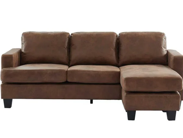 Cheap Omkeerbare Hoekbank Ethan Van Microvezel Met Lived-In Leereffect Modulair