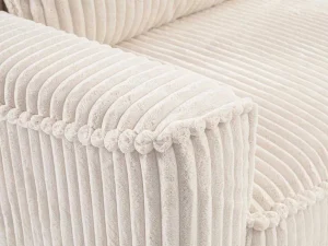 Store Omkeerbare Hoekslaapbank Van Beige Ribfluweel Met Brede Ribbels Asturio Vierzitsbank