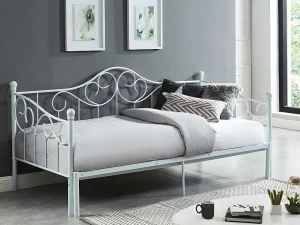 Online Onderuitschuifbed Sebille - Metaal - 90 X 200 Cm - Wit Bed Met Slaaplade