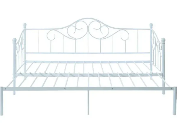 Online Onderuitschuifbed Sebille - Metaal - 90 X 200 Cm - Wit Bed Met Slaaplade