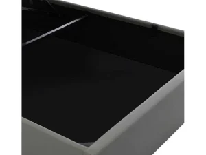 Best Sale Opbergbed 140X200Cm In Kunstleer Met Led + Lattenbodem - Grijs Aanbiedingen: Slaapkamer & Kantoor