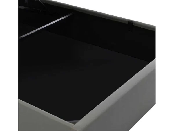 Best Sale Opbergbed 140X200Cm In Kunstleer Met Led + Lattenbodem - Grijs Aanbiedingen: Slaapkamer & Kantoor