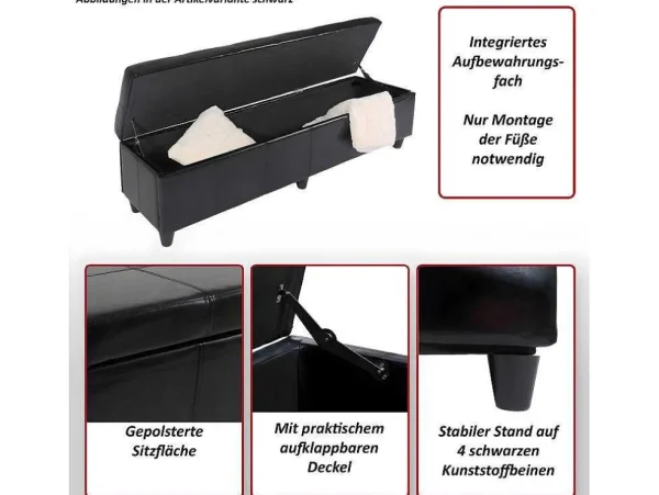 Store Opbergkist Kriens Xxl, Zwart Kleine Opberger En Slaapkameraccessoire