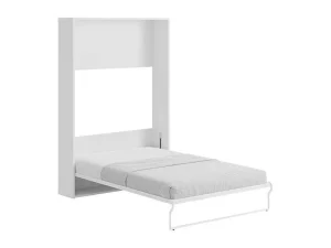 Best Sale Opklapbaar Bed 140 X 200 Cm - Verticale Handmatige Opening - Wit - Malina Ii Tweepersoonsbed