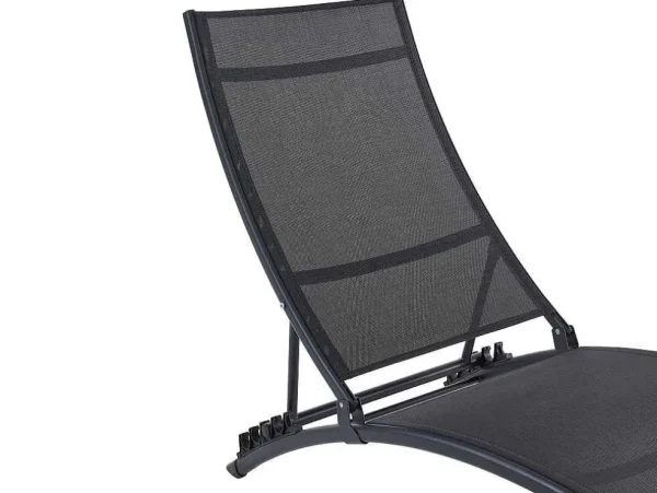 Flash Sale Opstapelbare Ligstoel Van Aluminium En Textileen - Zwart - Zensia Ligstoel