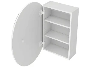 Best Ovaal Badkamermeubel Met Spiegel Ruri - Wit Muurkast Badkamer