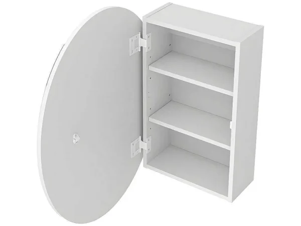 Best Ovaal Badkamermeubel Met Spiegel Ruri - Wit Muurkast Badkamer