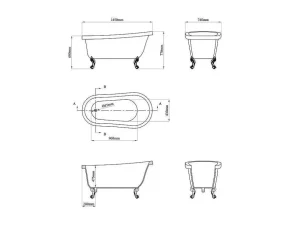 Cheap Ovaal Eilandbad - Retro Stijl - 171 L - 145 X 74 X 77 Cm - Witte Leeuwenpoten - Nisos Vrijstaand Bad Op Pootjes